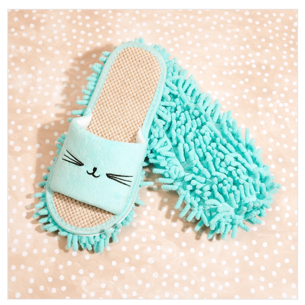 Cat Lady Box Meowy Mop Slippers NEW